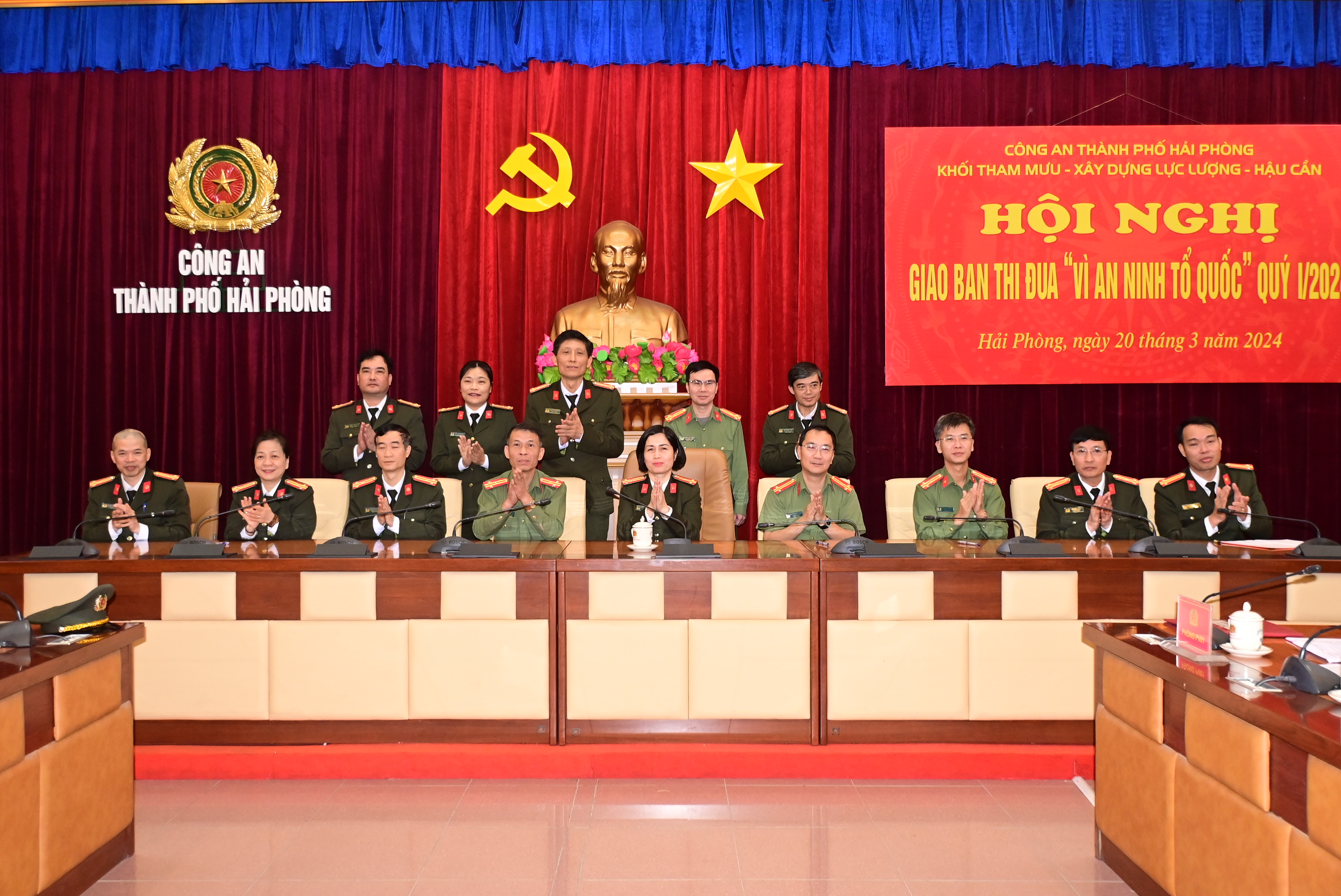 Khối Tham mưu – Xây dựng lực lượng – Hậu cần: Giao ban thi đua “Vì ANTQ” quý 1 năm 2024